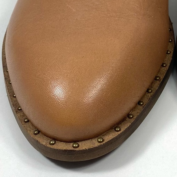 Lucky Brand Giovanna Cutout Camel Leather Adjustable Strap Studded Booties 7.5 - Picture 4 of 12
